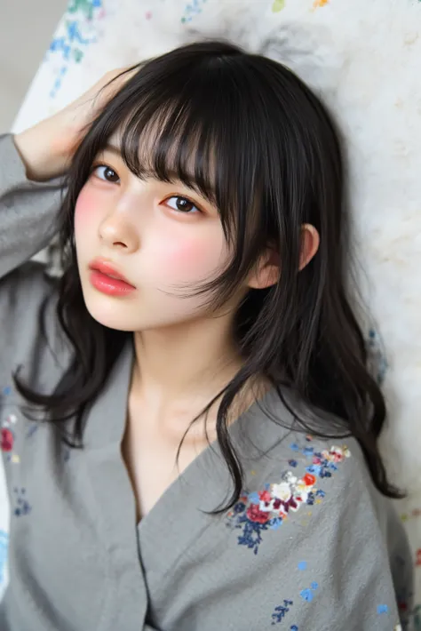 (((((Girls in their 20s:2、Japanese、babyface、white skin))))), details顔の質感、 details口元、 reddened skin、 details肌の質感、(masterpiece,Highest Quality:1.9),8k, details, details毛穴,reality, bedroom、 seat 、( all over the body、Writhing、open your mouth、drool、water tha...