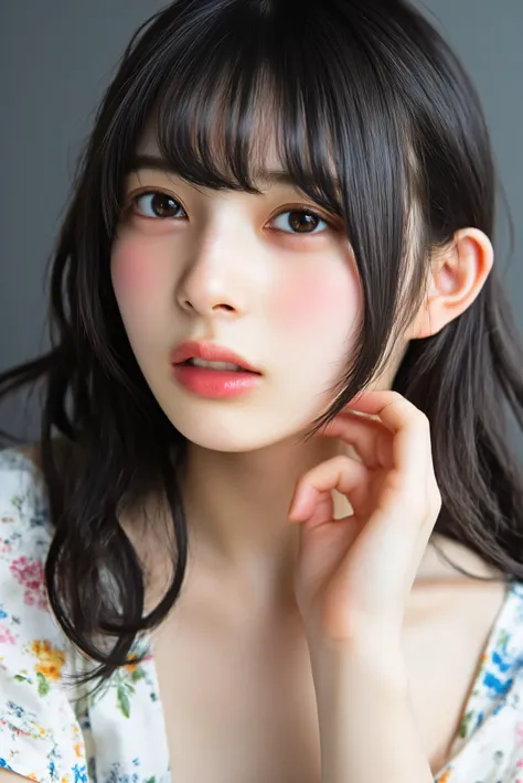 (((((Girls in their 20s:2、Japanese、babyface、white skin))))), details顔の質感、 details口元、 reddened skin、 details肌の質感、(masterpiece,Highest Quality:1.9),8k, details, details毛穴,reality, bedroom、 seat 、( all over the body、Writhing、open your mouth、drool、water tha...
