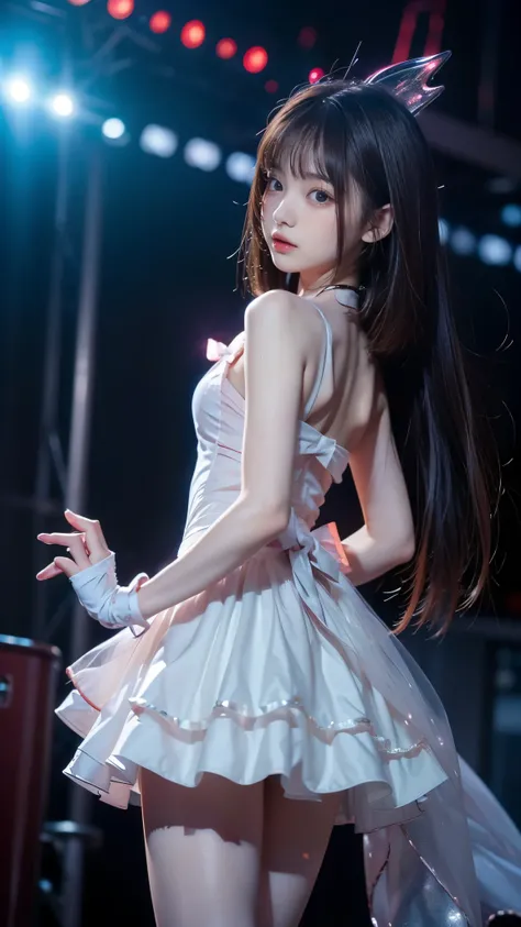 (((A transcendental cute magical girl is being transformed)))、(( small )),  Justice Heroine、nice bob cut、slender body line、long side bangs、wonderful hairstyle、Highest Quality、masterpiece、best quality、reality、ultra high definition、(detailed hands:1.3, perfe...