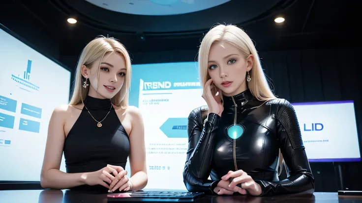 2 beautiful young and beautiful Irish beauty with high noses {x} 2 beautiful young and beautiful blond white women with platinum blonde hair stand apart, young and beautiful 18-year-old sci-fi twins , 2 Irish Beauty, 2 Irish Beauty with high noses, cyberpu...