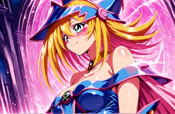 anime coloring,Dark magician girl NSFW, upper body, side shot, alternate color, masterpiece, detailed illustration, lifelike, Pixiv top quality, exquisite, {{{Cute 1dark magician girl}}}, super beauty merging with the machine, elaborate shabby chic pattern...