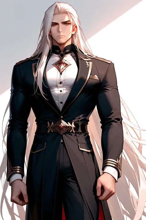 tall male unmotivated long hair expressionless