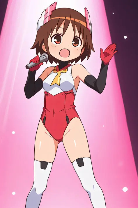 score_9, score_8_up, score_7_up, source_anime,
headgear,yasuna oribe,(singing),medium breasts,
leotard, gold ascot, black turtleneck, elbow gloves, white thigh boots,