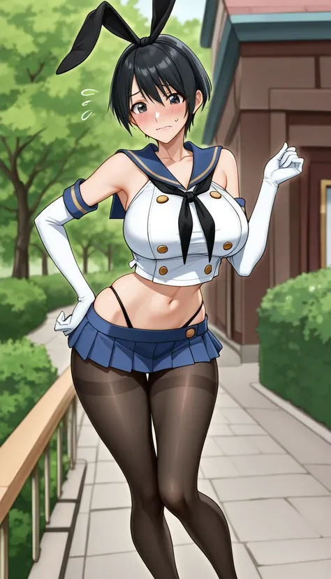 score_9, score_8_up, score_7_up, source_anime top quality、8k、masterpiece、natural light、with Penis Ultra High Accuracy、Perfect Anatomy、One woman、medium chest、saggy breasts:1.5、black hair、Shortcut、boyish、(embarrassing expression、blushes、 Happy Expression )、 ...