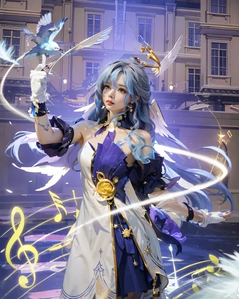 ((ROBIN_HONKAI STAR RAIL),((realistic, photorealistic)),(highlight hair)), Light reflection, (( HD )),((upper body)), (((best quality, masterpiece))), (masterpiece) (best quality) (detail) (8k) (HDR) (wallpaper) (cinematic lighting) (sharp focuasterpiece, ...