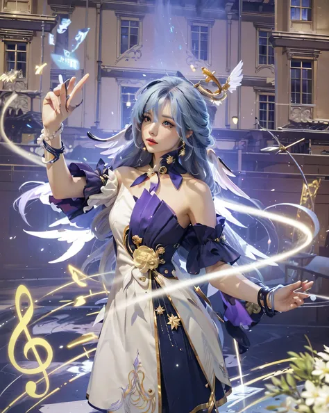((ROBIN_HONKAI STAR RAIL),((realistic, photorealistic)),(highlight hair)), Light reflection, (( HD )),((upper body)), (((best quality, masterpiece))), (masterpiece) (best quality) (detail) (8k) (HDR) (wallpaper) (cinematic lighting) (sharp focuasterpiece, ...