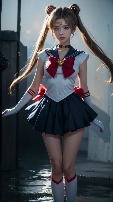 Masterpiece, 8K, Best Quality, Intricate Details, Ultra Details, Ultra High Resolution, (Makeup: 0.4), (Fluffy Blue Eyes: 1.21), ((Full Body)), ((Muscles: 1.1)), ((evening: 1.3)), Standing, HDR, Ultra Detail, EF 24-70mm f/2.8L II USM, Best Quality, High Qu...