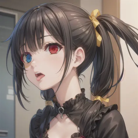 NSFW. A girl just swallowed. She shows a clear expression of discomfort and distaste, slightly sticking out her tongue as if reacting to the bitter taste. Her throat appears subtly tense, capturing the natural motion of swallowing. The atmosphere suggests ...
