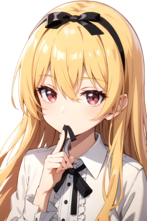 mature man、tall man who looks like a college student、tall、long legs、adults、muscular、portrait、soloフォーカス、solo、close-up、(white background、 earthless background、simple background:1.3)、arifureta_yue、girl 1 person、long hair、solo、Blonde Hair、 Red、Viewers' Perspec...
