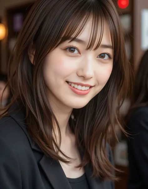 (Highest Quality、table top、8k、Best Picture Quality、超A high resolution:1.5, (photorealistic:1.4),masterpiece:1.2,(top-quality:1.4)、Raw photo)、(accentuate your body line:1.1)、Portrait of a beautiful classy woman、 look at me and laugh、super high resolution p...