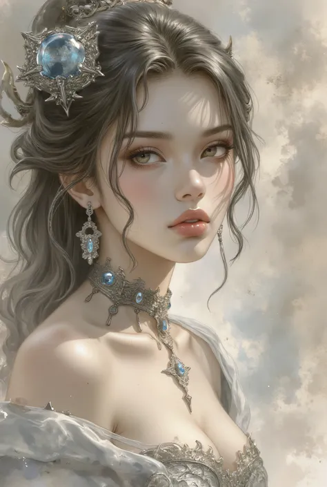 Score_9, score_8_up, score_7_up, ((highest quality)), ((masterpiece)), (be familiar with), Perfect Face, (High definition), (Best Shadow), 8k, cinematic, (Realistic:1.4),dramatic. Comic sex art. A highly detailed artwork in the fantasy genre Luis Royo styl...