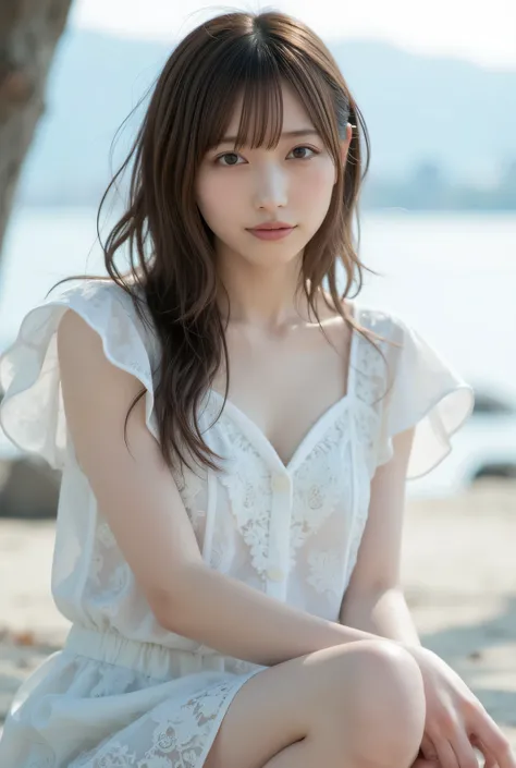 commemorative photo at a park where you can see the ocean、 in 8K,Best Quality:1.4, 超A high resolution:1.5, (photorealistic:1.4),masterpiece:1.2,(top-quality:1.4)、Raw photo、1a japanese girl、Cute、 (RAW Photo:1.2), (photorealistic:1.4), beautiful detailed gi...