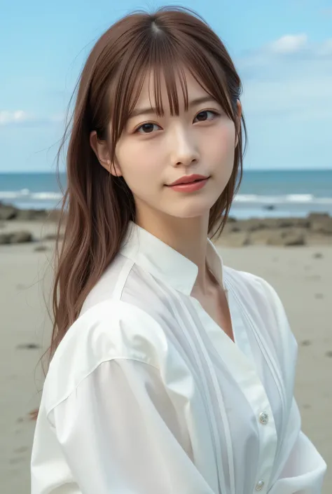 commemorative photo at a park where you can see the ocean、 in 8K,Best Quality:1.4, 超A high resolution:1.5, (photorealistic:1.4),masterpiece:1.2,(top-quality:1.4)、Raw photo、1a japanese girl、Cute、 (RAW Photo:1.2), (photorealistic:1.4), beautiful detailed gi...