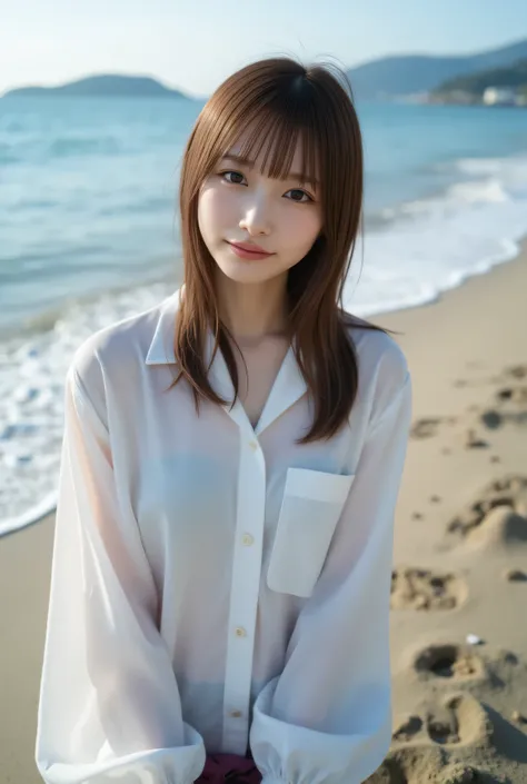 commemorative photo at a park where you can see the ocean、 in 8K,Best Quality:1.4, 超A high resolution:1.5, (photorealistic:1.4),masterpiece:1.2,(top-quality:1.4)、Raw photo、1a japanese girl、Cute、 (RAW Photo:1.2), (photorealistic:1.4), beautiful detailed gi...