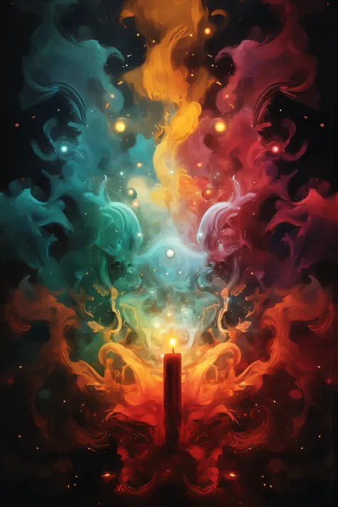 Autumn dreams, night, representation of solitude, a solitary candle, abstract, sci fi, realistic, abstract and concrete concepts coincide, words are not enough, sfw, sadness, relaxing ambience, Light and Shadow