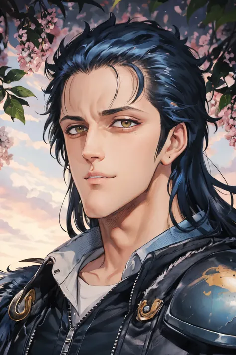 rei,1boy,blue hair,long hair,portrait,