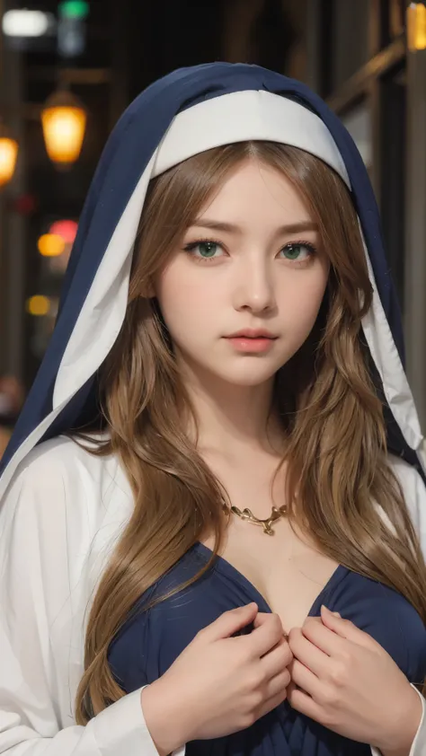 masterpiece，best quality，high resolution，8k，(( portraits))，(Head Magnification )， original photo ，real photo，digital photo，(Medieval Fantasy Woman)，( Fantasy Sisters )， 25-year-old female，(Inky green gradation of hair)，Long green hair，Red Eyes，(Long hair w...