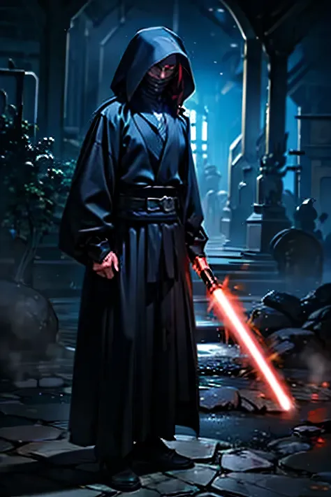 A Sith with a black hoodie,  dark , 