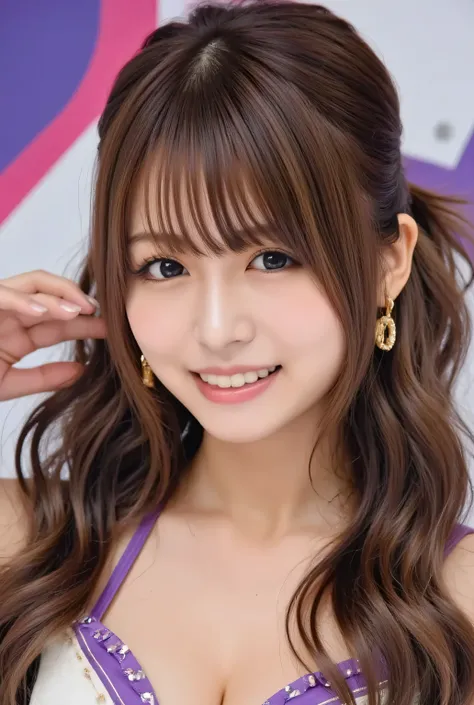 Very noble、She's horny and cute 、idol stage、dance performance、model pose after nipple training、posing、Purikura shooting、highlight breasts、pulls my heart together、hentai、healthy white skin、 beautiful brown twintails、 Please wear revealing clothes 、 Sensual...
