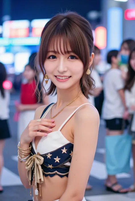 Very noble、She's horny and cute 、idol stage、dance performance、model pose after nipple training、posing、Purikura shooting、highlight breasts、pulls my heart together、hentai、healthy white skin、 beautiful brown hair、 Please wear revealing clothes 、 Sensual and ...