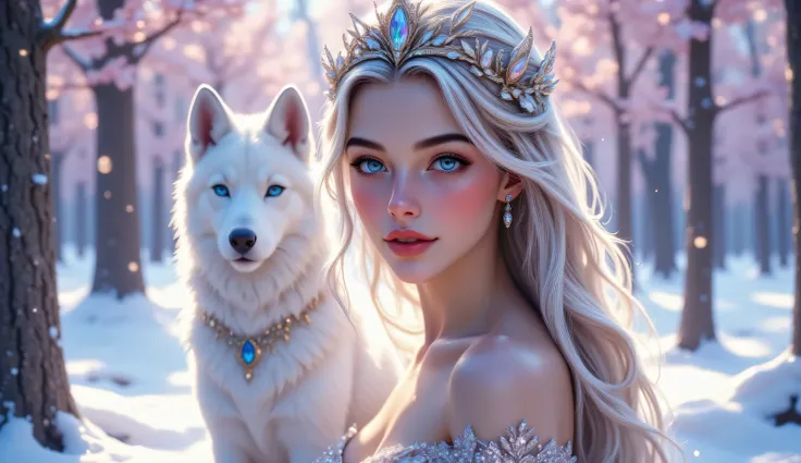 A stunning young woman with fair skin and long, wavy red hair tied into a high ponytail, wearing a sleek black satin bodysuit. She poses confidently in a cozy, a breathtaking ultra-HD fantasy portrait of a beautiful princess with long, flowing platinum-bl...