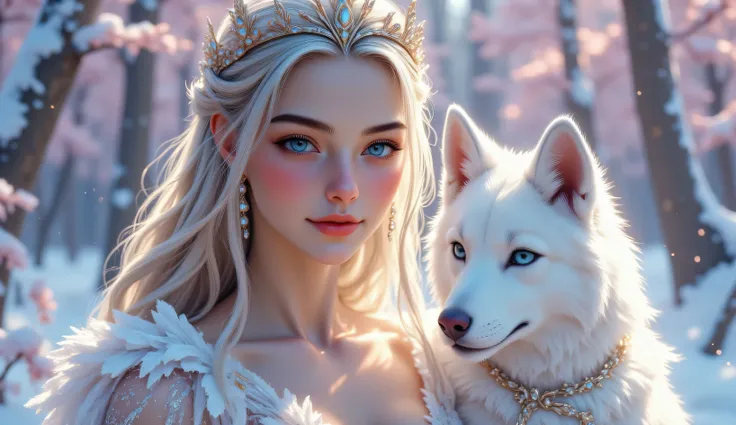 A stunning young woman with fair skin and long, wavy red hair tied into a high ponytail, wearing a sleek black satin bodysuit. She poses confidently in a cozy, a breathtaking ultra-HD fantasy portrait of a beautiful princess with long, flowing platinum-bl...