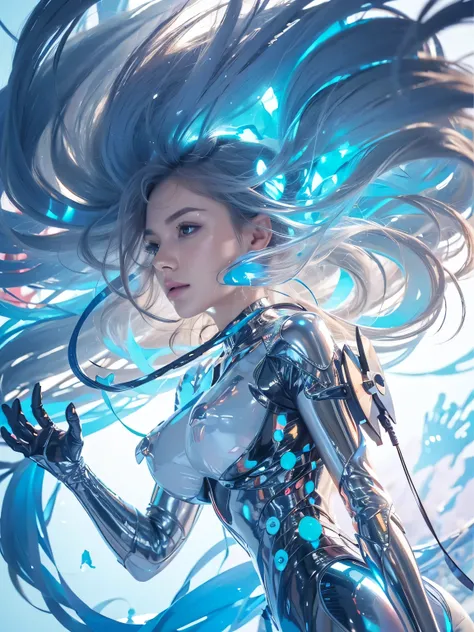 ultra realistic, photorealistic, detailed texture, translucent hair, translucent body