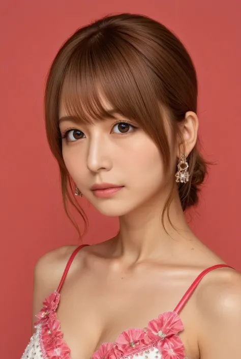 Very noble、She's horny and cute 、idol stage、dance performance、model pose after nipple training、posing、Purikura shooting、highlight breasts、pulls my heart together、hentai、healthy tanned dark skin、 Beautiful brown short bob、 Please wear revealing clothes 、 S...