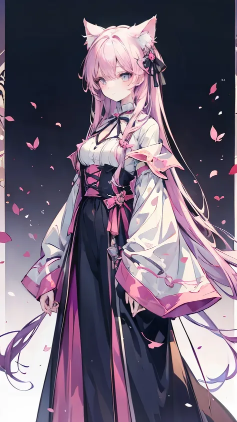 Cuteness, beautiful  ,charming  cat girl ,standing  stunning background 