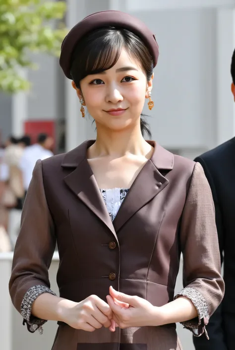 est quality, masterpiece, Extremely Detailed, realistic, A slim, sexy European girl works at a McDonald's restaurant, Chest, beautiful realistic 、((naked、Wearing a transparent shirt and hat,wearing a miniskirt, holding a luxurious bag、)) slim body , small ...