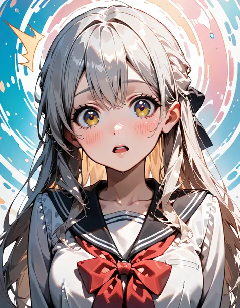 ((ultra-detailed)), (highly detailed CG illustration), (best quality:1.2), ultra-highly detailed, colorful composition, artistic photoshoot, 1girl, solo focus, ((upper body)), moe anime character, girl, dainty facial structure, (baby face), (round face), (...