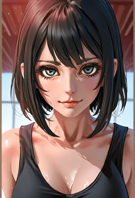 a close up of a woman in a black dress posing for a picture, photorealistic anime girl render, smooth anime cg art, seductive anime girl, wlop glossy skin, beautiful alluring anime woman, anime style. 8k, realistic anime 3 d style, beautiful alluring anime...