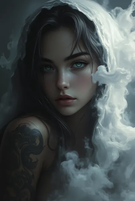 Score_9, score_8_up, score_7_up, ((highest quality)), ((masterpiece)), (be familiar with), Perfect Face, (High definition), (Best Shadow), 8k, cinematic, (Realistic:1.4),dramatic. Comic sex art. fog , Everything is fog and smoke . The fog turns into the ...