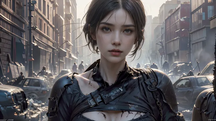 masterpiece, high resolution, 8,000,( Portrait Photos:1.5),(R original photo),Reality,Digital photography,Ruins of the Apocalypse , apocalyptic wasteland ,(desert ruins ),City ruins,Dirty Girl,sentry, post-apocalyptic scene ,( upper body photography :1.h...