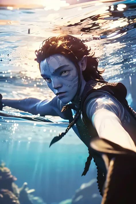 Thin Nose筋、Thin Nose、Thin jaw、Hanging eye((Angry Attack Dynamic Action Pose))long shaved sides hair((side burns長髪、Hanging Eye with a Black Iris))Very Thin Jaw Beautiful Man Is Angry((Smooth gray skin and a seamless fusion of the lower body and body))A gorg...