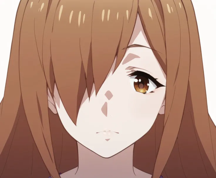 ((Konosuba wiz)), brown eyes, light brown hair, hair over one eye, (pale skin), eyebrow, eyelashes, nose, nostrils, ears, neck, (mouth without makeup), (natural lips with little color)), (detailed face), (2D anime design), (high quality), ((detailed body))...