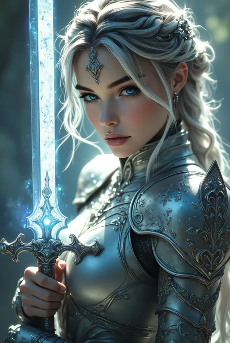 Score_9, score_8_up, score_7_up, ((highest quality)), ((masterpiece)), (be familiar with), Perfect Face, (High definition), (Best Shadow), 8k, cinematic, (Realistic:1.4),dramatic. Comic sex art.
This image features a woman with long, braided silver hair a...