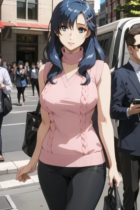 Can you paint her hair pink,smile,Please draw the facial eXpression even more delicately,{{X}},draw her eXpression more delicately,walking alone, city tour ,,(((dressed in casual tourist style))), I have a SLR camera ,(Let's draw a more delicate l...