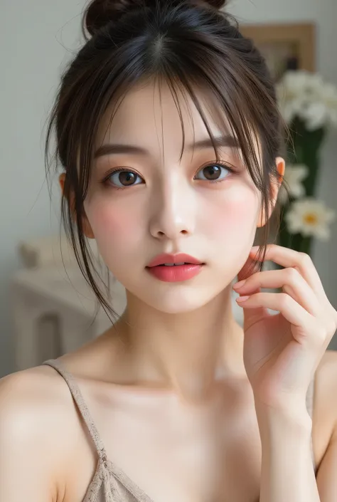 (masterpiece:1.3), high quality, 8K, high reality, ultra detailed, realistic,
BREAK,
beautiful detailed face, pale skin, realistic glistening skin, correct anatomy,  (well-aligned teeth:1.1), Detailed eyes, symmetric eyes, Light Brown eyes, Double eyelids,...