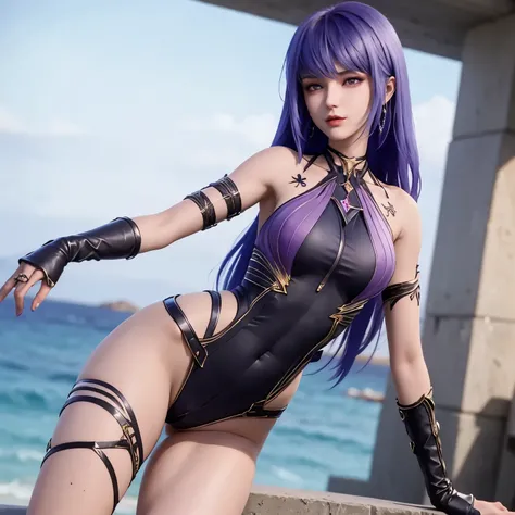 Cute and Seductive Girl 1 ,  purple hair   , purple eyes , ( seductive ), naked body , Exposing shoulders   , show your breasts ,  segment. segment. part. Show off your waist , Show Your Hips ,    show ass ,  Show off your slender legs  , Show your legs , ...