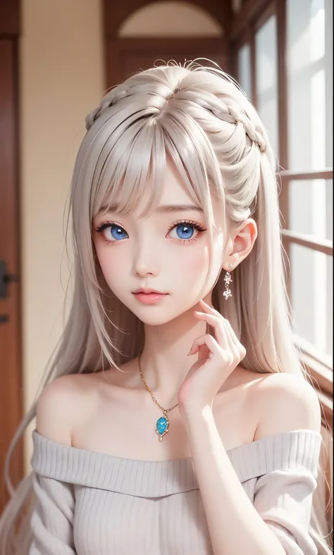 There is a woman in a white dress, artwork in the style of Gwaiz, Gwaiz on pixiv artstation, Gwaiz on artstation pixiv, Gwaiz, Fantasy art style, Gwaiz masterpiece, Beautiful and elegant queen, Beautiful character drawings, Detailed digital anime art, Blon...