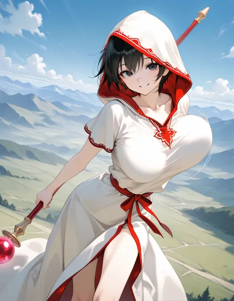 score_9, longlegs_v0.22_pony, BREAK, solo, 1 skinny girl standing, baby face, black eyes, black short hair, BREAK, bursting large breasts, (too short torso), (too short waist), too narrow waist, skinny legs, BREAK, smile for viewer, arched back, arms behin...