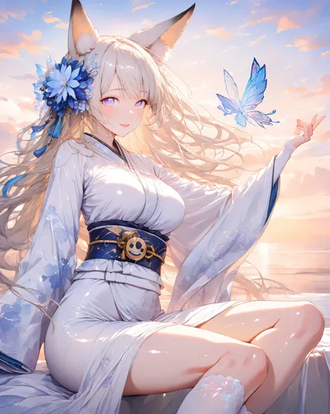 quality: masterpiece, ultra detailed, ultra quality, exquisite, ultra highres, detailed background,
theme: cowboy shot:1.5,(A breathtakingly beautiful 20-year-old fairy fox woman):1.3,(perfect female body):1.1, beautiful breasts,detailed skin texture,(A Sm...