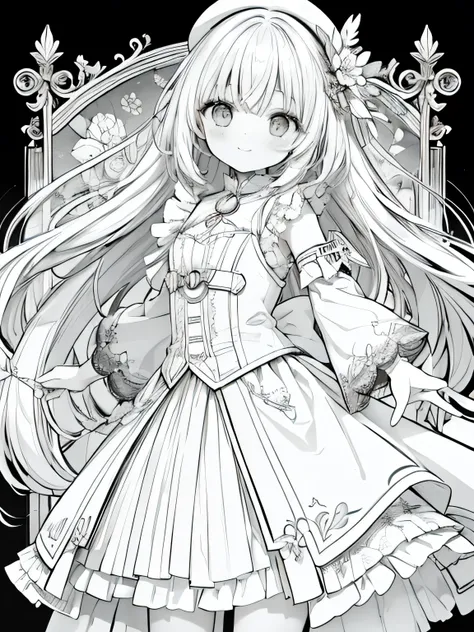 Create a coloring page with a white Hintergrund . The outlines should be thick and easy to color.,line art background, Hintergrund, monochrome, Linie Kunst, ((Skizze)),highest quality,Meisterwerk,monochrome,lineart,Einzelfarbe,Create a detailed coloring pa...
