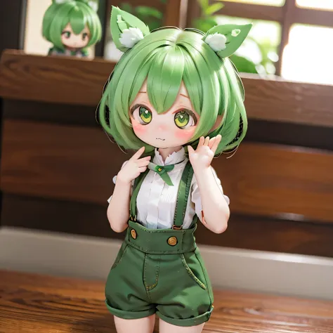       cute  green-haired zundamon in playful pose, (      chibi),         detailed character design    ,            Intricate Details    ,      surreal       ,         photorealistic , 8k,          masterpiece  ,               is high resolution,         b...