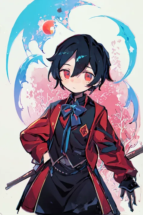(score_9,score_8_up,score_7_up,score_6_up,score_5_up,score_4_up),a man, a ,  divided into two halves : The left half could represent Kaito in the real world: a somber looking young man., in a school uniform, Surrounded by shadows and a melancholic expressi...
