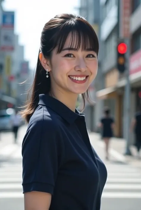 (8k, late 20th century photo, highest quality, masterpiece: 1.2), (realistic, photorealistic), (28-year-old career woman in Tokyo)
(A neat and tidy Japanese beauty with light makeup)
((Long face, neat eyebrows, light makeup, medium-length straight black ha...