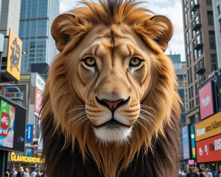 lion、High Quality、masterpiece、artistic、face、vivid、art、City