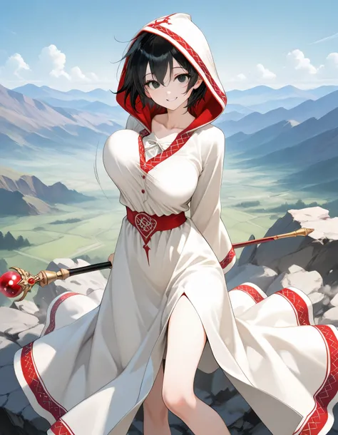 score_9, longlegs_v0.22_pony, BREAK, solo, 1 skinny girl standing, pythoness, baby face, black eyes, black short hair, BREAK, (bursting large breasts), (too short torso), (too short waist), too narrow waist, skinny legs, BREAK, smile for viewer, arched bac...