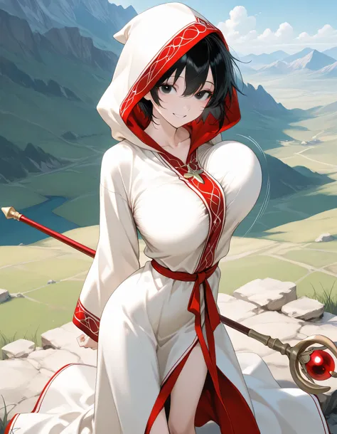 score_9, longlegs_v0.22_pony, BREAK, solo, 1 skinny girl standing, pythoness, baby face, black eyes, black short hair, BREAK, (bursting large breasts), (too short torso), (too short waist), too narrow waist, skinny legs, BREAK, smile for viewer, arched bac...